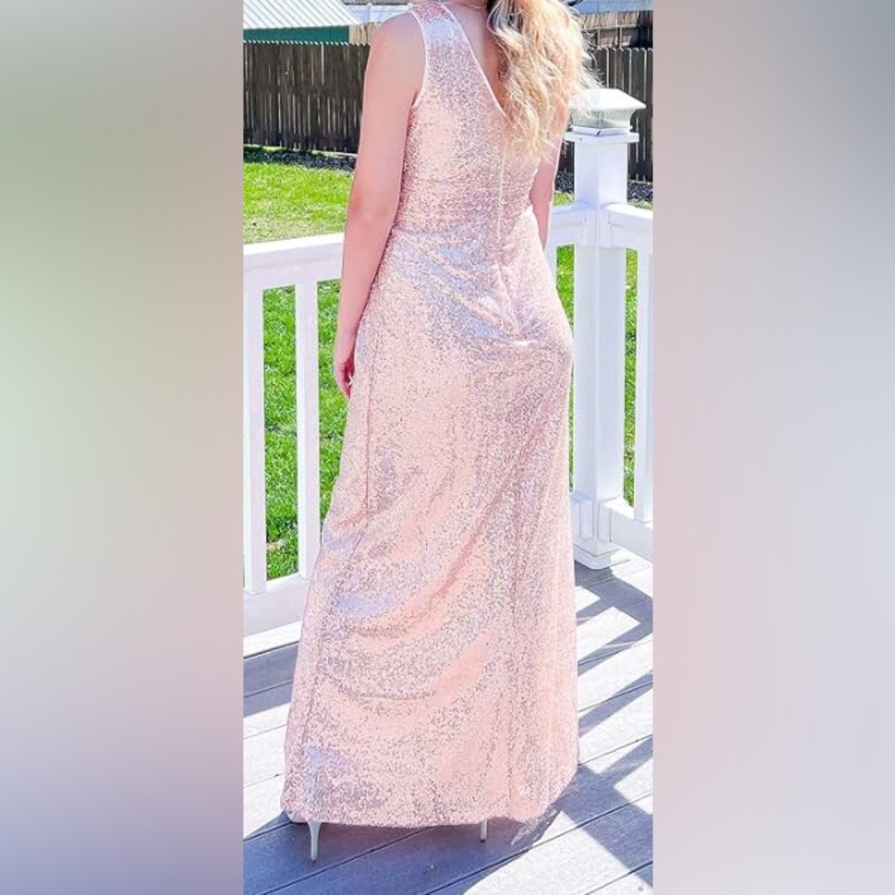 Kate Kasin silver Sequin Maxi Dress
